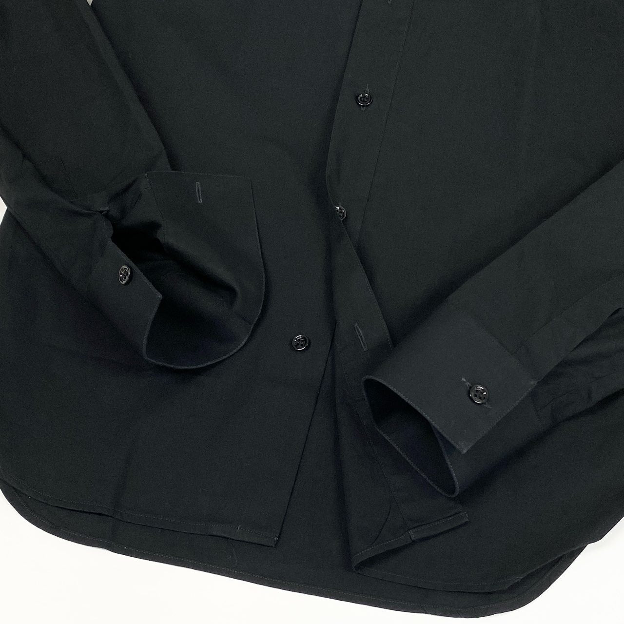 13l27 Dior HOMME ディオールオム 2007AW エディ期 長袖シャツ ドレスシャツ トップス 39 ブラック コットン メンズ 男性用u02t