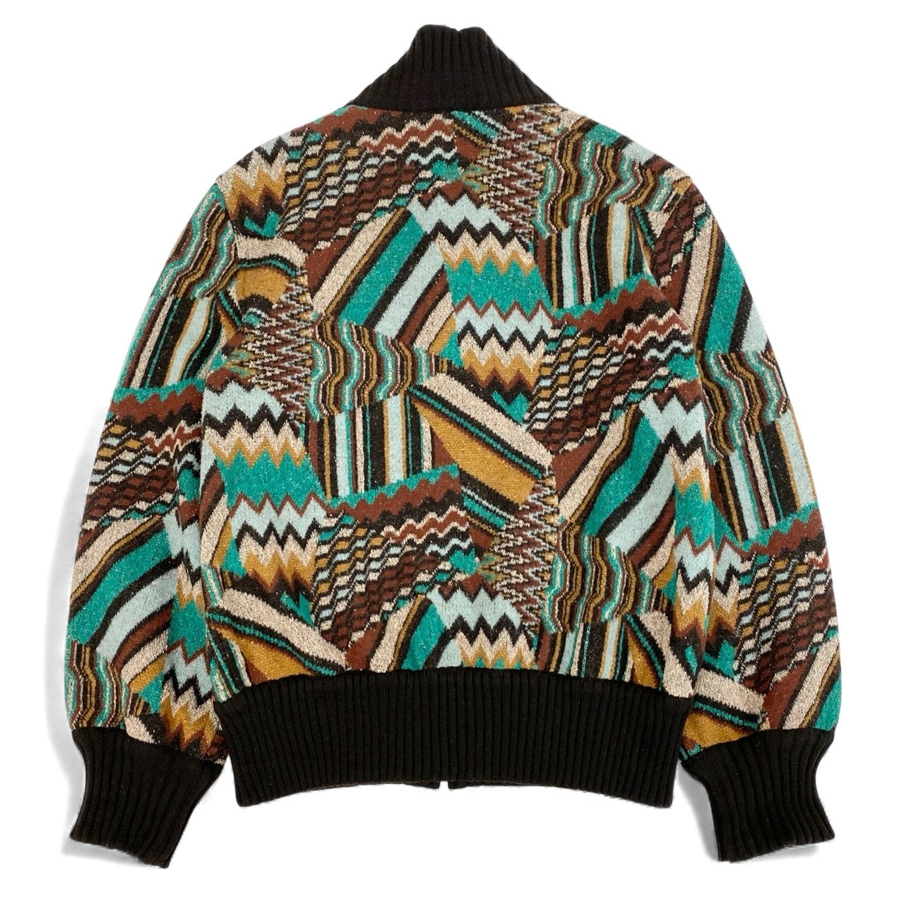 7L5 MISSONI ミッソーニ ニットジャケット ニットブルゾン 50周年モデル イタリア製 Sサイズ相当 マルチカラー メンズu02t