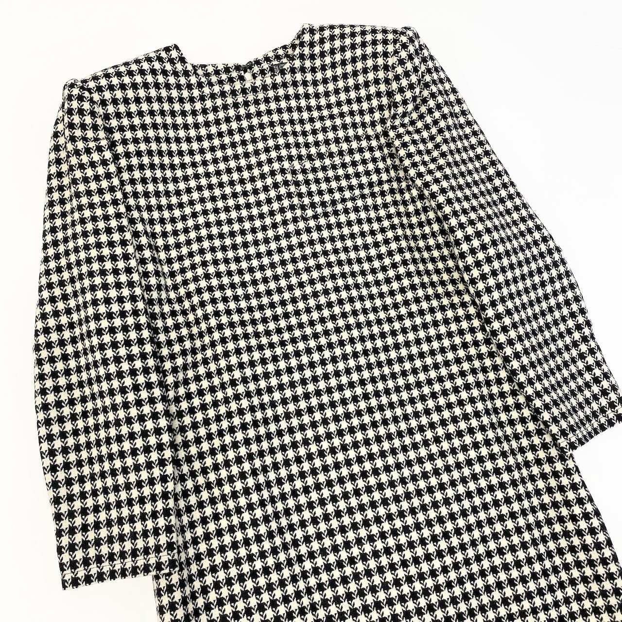 48c18 GIVENCHY ジバンシィ ウールワンピース ロングワンピース 千鳥格子柄 レディース 女性服 サイズ8 ブラック ホワイト バイカラーu02t