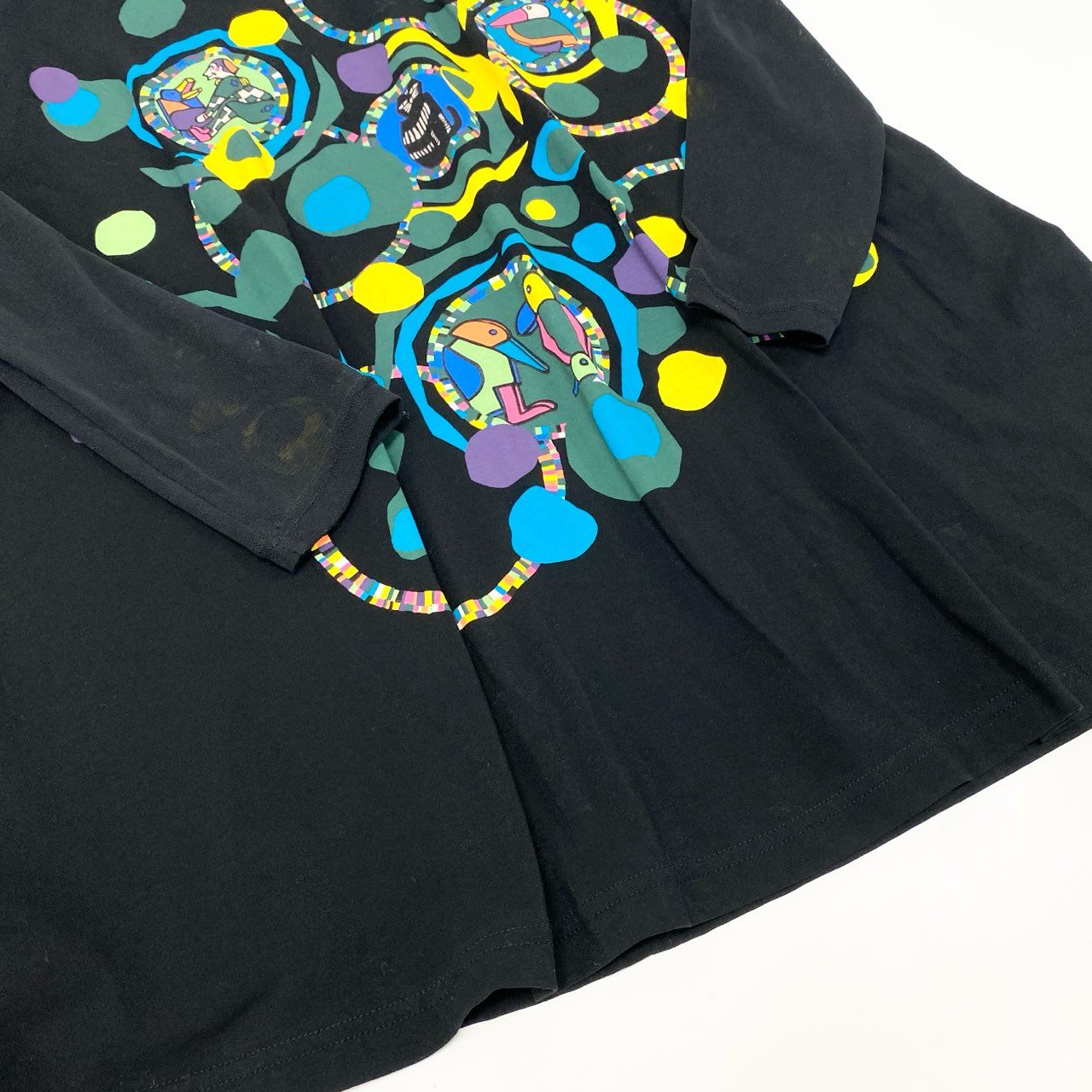 26k27 《美品》 TOKUKO 1er VOL トクコプルミエヴォル チュニックワンピース シアースリーブ アニマルプリント レディース 女性用 9 ブラックu02t