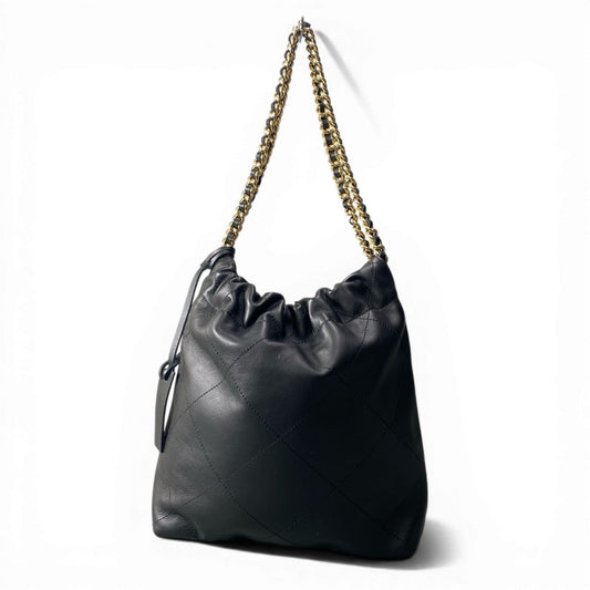 c23 MARCO MASI ブラック チェーンショルダーバッグ ハンドバッグ ゴールド レザー レディース 鞄k02i