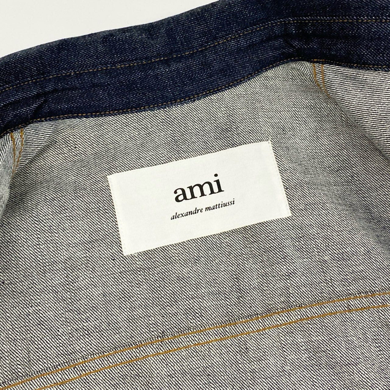 46j3 《美品》 Ami Alexandre Mattiussi アミアレクサンドルマテュッシ Denim shirt with pockets デニムシャツ ポケット H21HD429.600 XS インディゴブルー コットン メンズo07t