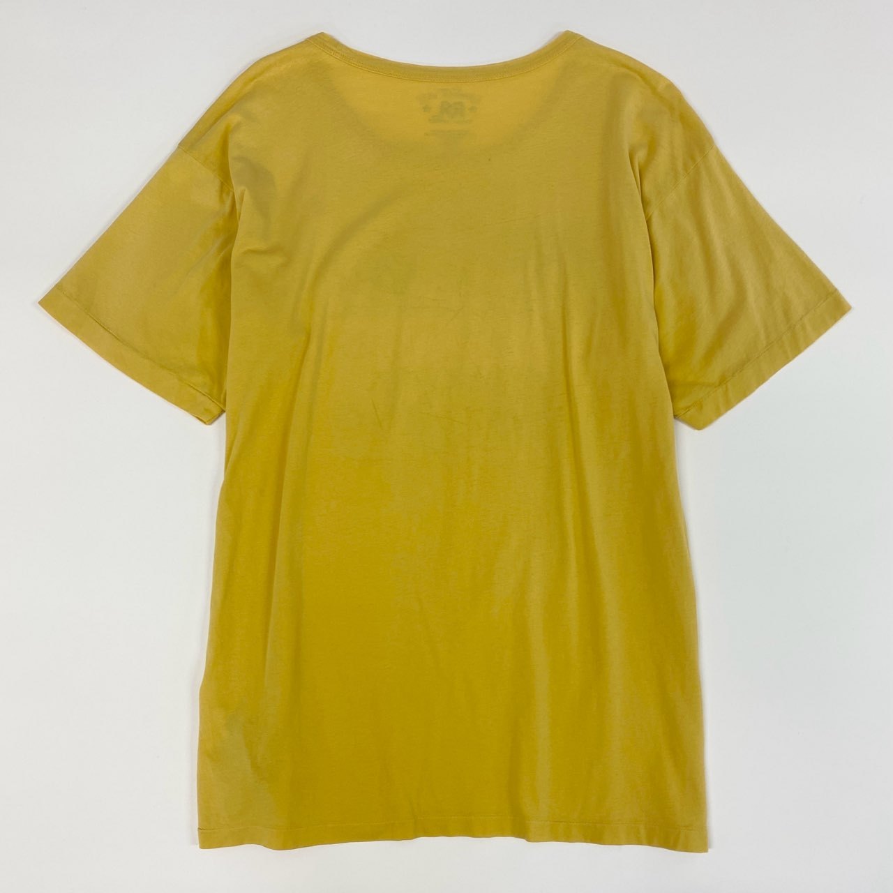 69f21 RRL DOUBLE RL ダブルアールエル コットンジャージー グラフィックプリント Tシャツ カットソー 半袖  Lサイズ イエロー コットン