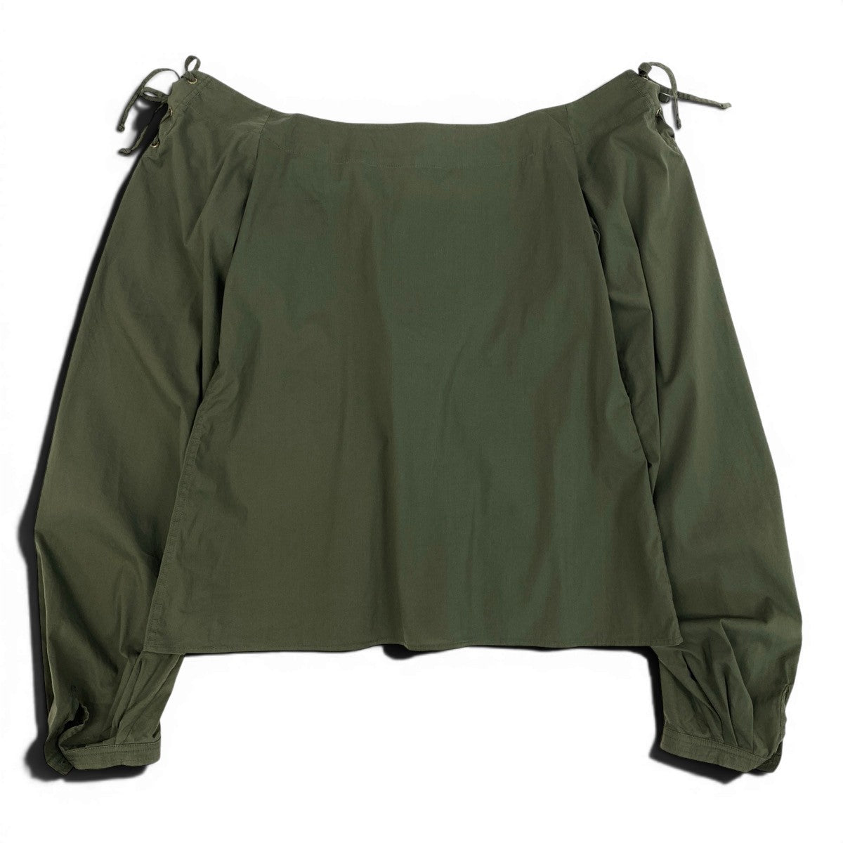 Ae19  YVES SAINT LAURENT イヴサンローラン トムフォード期 レースアップ オフショルダーカットソー カーキ レディース 女性服u02t