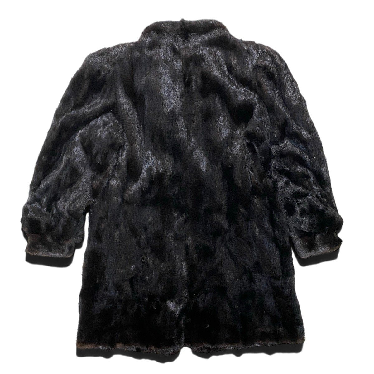 73i19 ダークミンク ロングコート 丈95cm サイズ11 ブラック 本毛皮 Dark Mink Fur Long Coatt18r