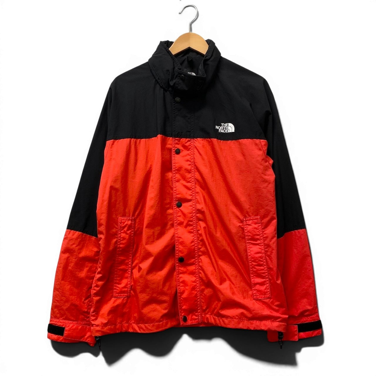 21f16 【美品】 THE NORTH FACE ザノースフェイス Hydrena Wind Jacket ハイドレナウィンドジャケット ウィンドブレーカー バイカラー ナイロンパーカー 2way サイズL レッド ブラック メンズ 紳士服u02t