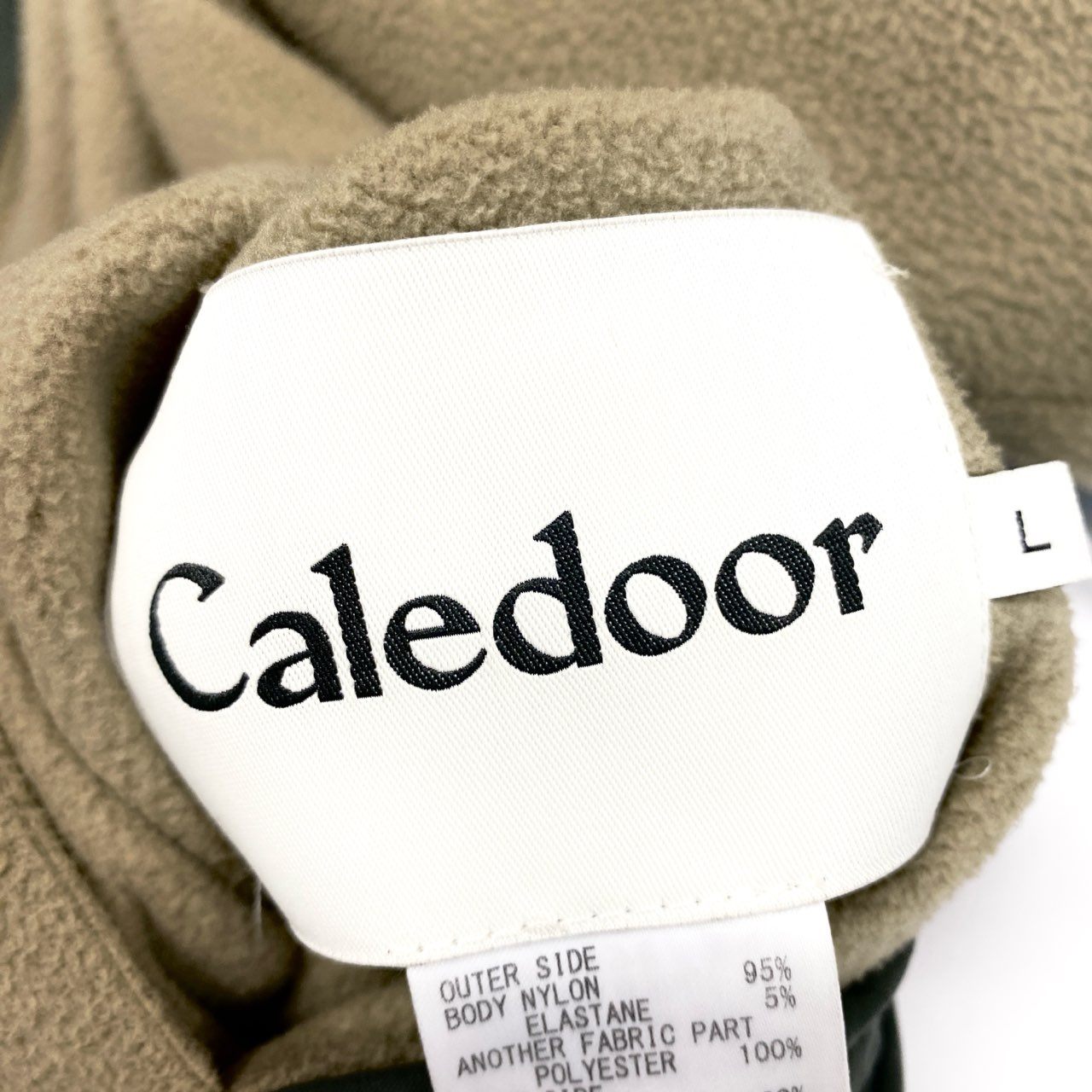 23c16 Caledoor カレドアー リバーシブルフリースジャケット プルオーバージャケット ハーフジップ Lサイズ ベージュ カーキ メンズ 男性用o07t