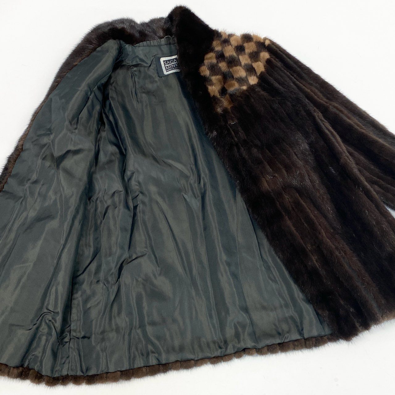 83L10 SAGA MINK サガミンク 銀サガ 希少デザイン ミンクファー コート サイズF ブラウン 最高級本毛皮 MINK FUR マホガニー パステルt18r