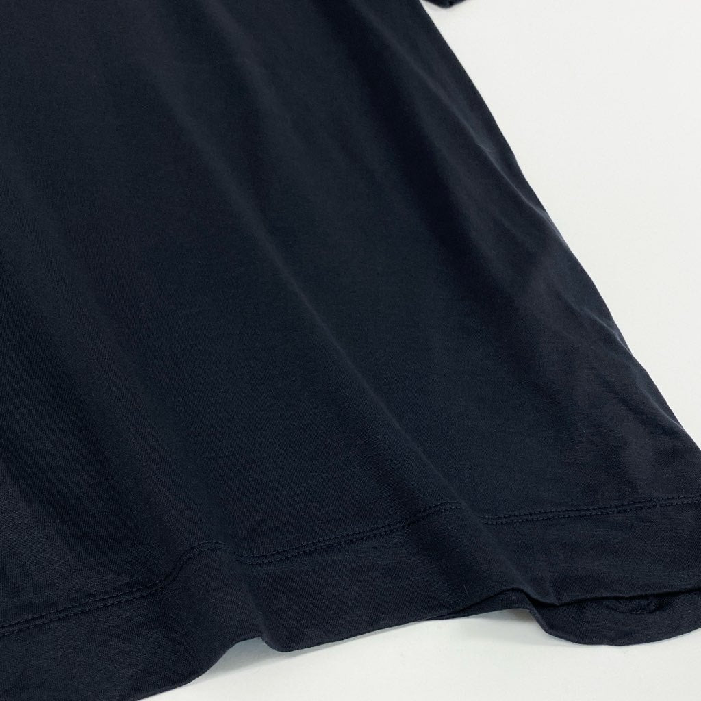 4f7 EMPORIO ARMANI エンポリオアルマーニ 半袖Ｔシャツ カットソー Tシャツ イーグル ロゴ刺繍 ストレッチ素材 サイズM ダークネイビー  メンズ 紳士服