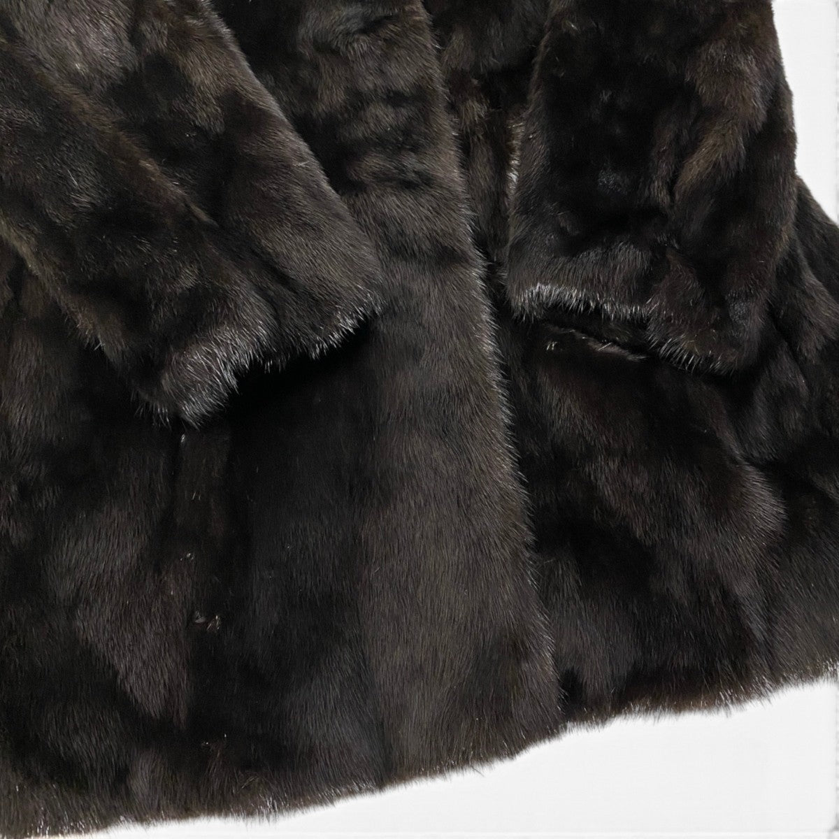 61i24 SAGA MINK サガミンク ダークミンク ロングコート サイズ13 ブラック 最高級本毛皮 Dark Mink Fur Long Coat リアルファーt18r