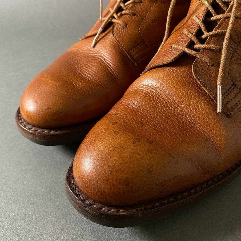 1g17 【希少モデル】CROCKETT&JONES クロケットアンドジョーンズ ユナイテッドアローズ別注 LANGDALE レースアップブーツ コンバットブーツ X11489 9E ブラウン グレインレザー メンズ