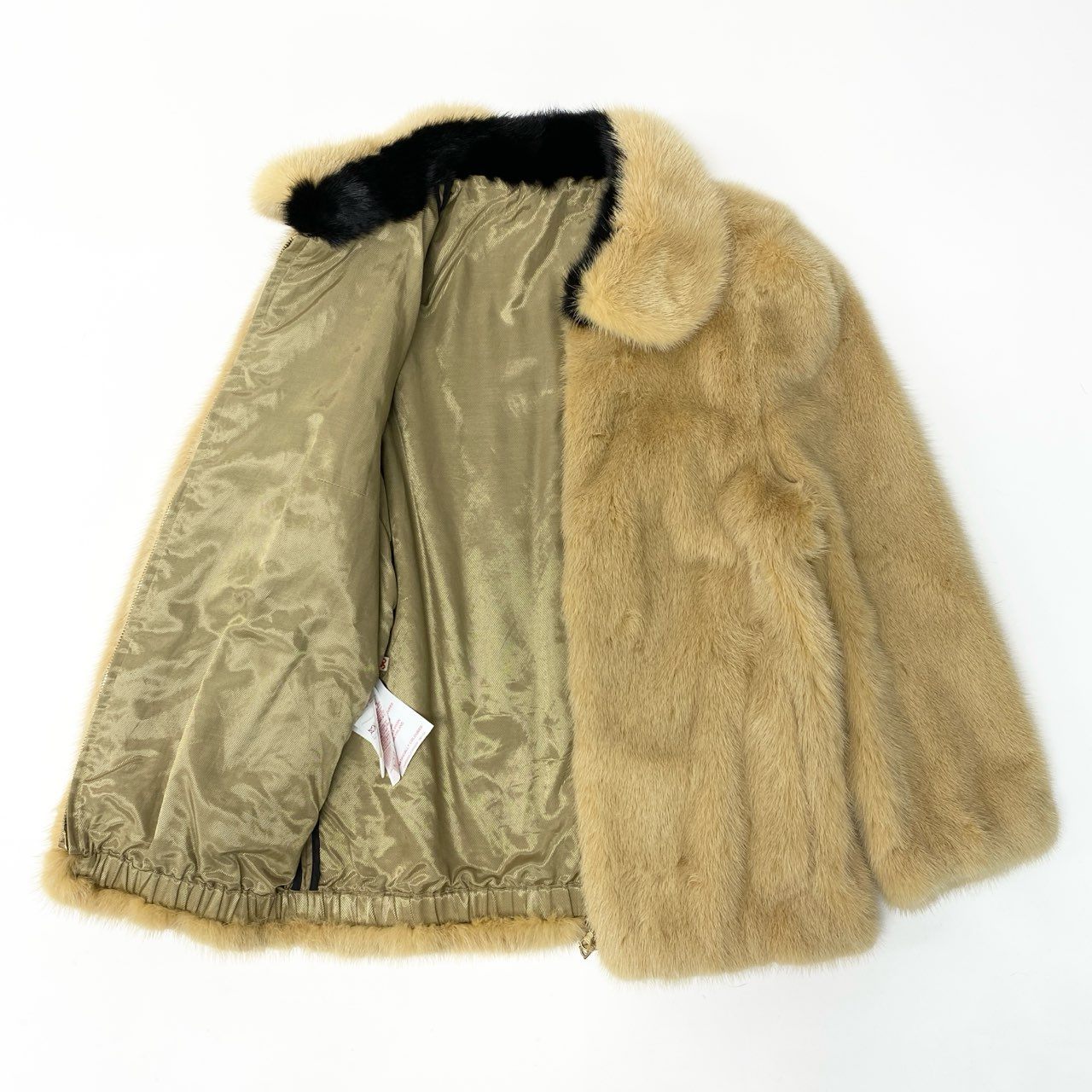 20c14 MARNI マルニ 染めミンクファージャケット ジップアップブルゾン 毛皮コート 36 イエロー系 ミンクファー レディースu02t