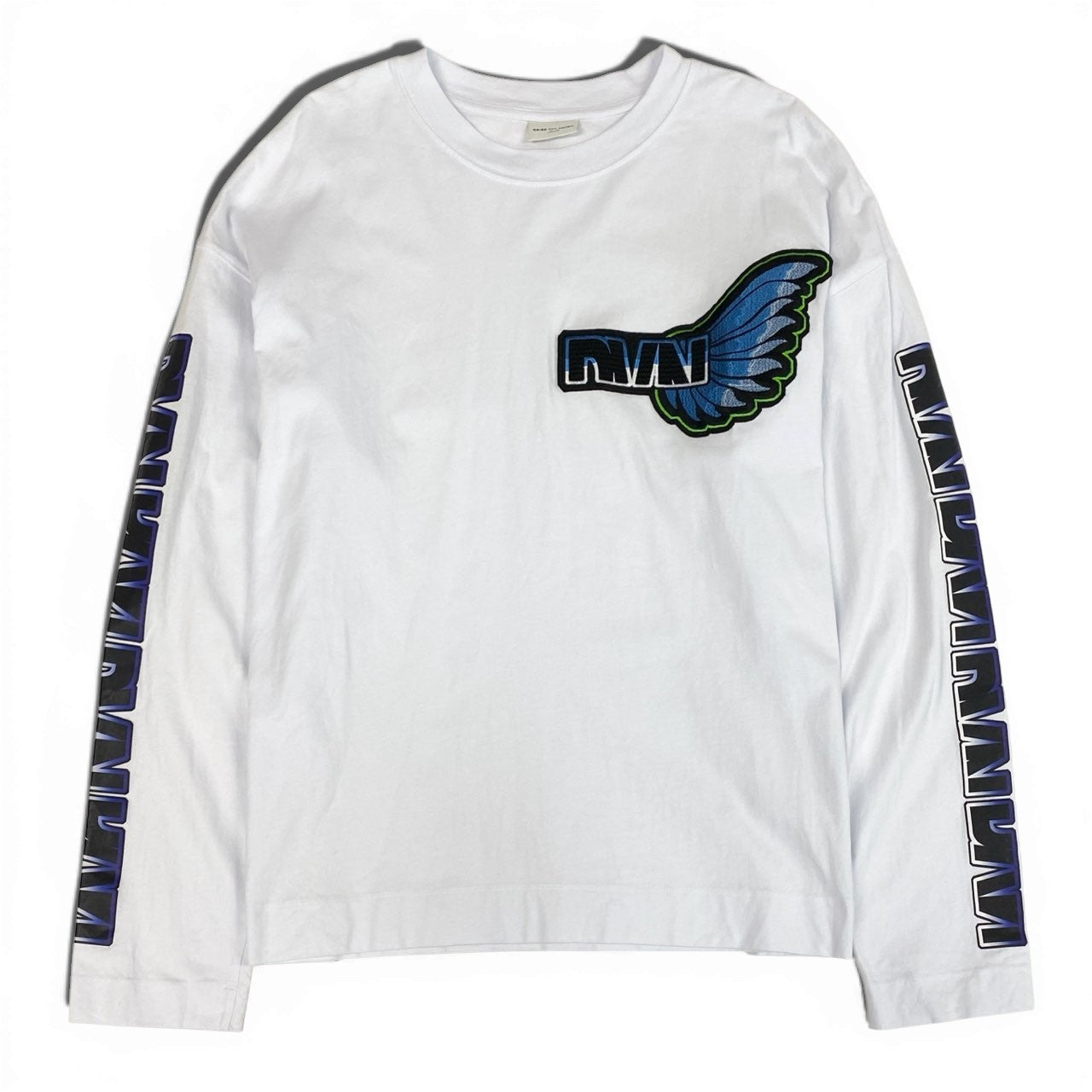 27a23 DRIES VAN NOTEN ドリスヴァンノッテン 23SS Wing Long Sleeve Tee ロンT サイズS ホワイト HEGLAND PR EMB M.K.JERSEYt18r