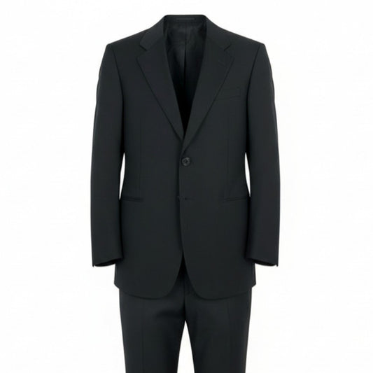 6b11《美品》 GIORGIO ARMANI ジョルジオアルマーニ シングルスーツ セットアップ フォーマル 52 ブラック ストライプ 画像参照 メンズ 男性用k02i