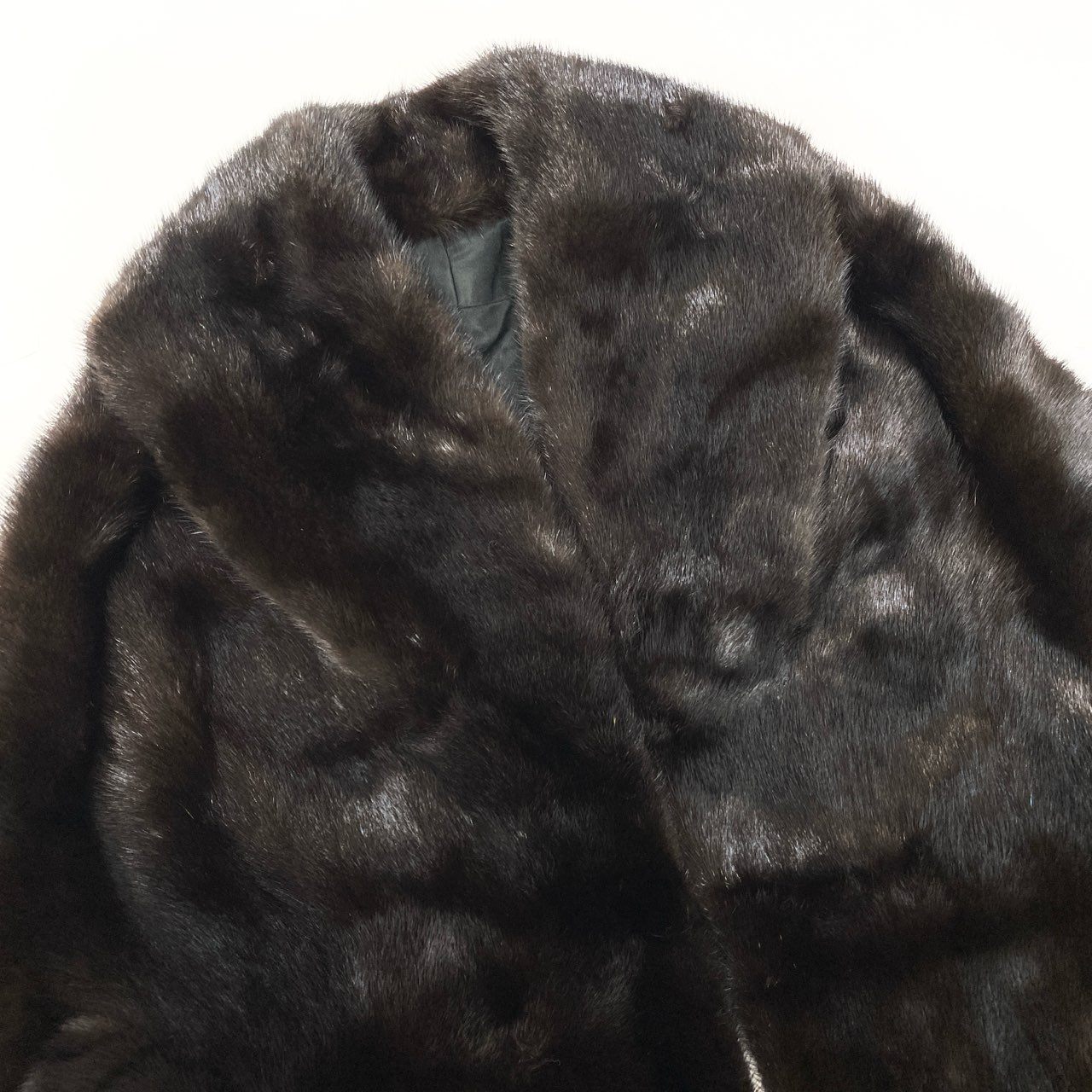 21c14 ダークミンク ポンチョ ケープ サイズF ブラウン 本毛皮 Dark Mink Fur Cape Coat リアルファーt18r