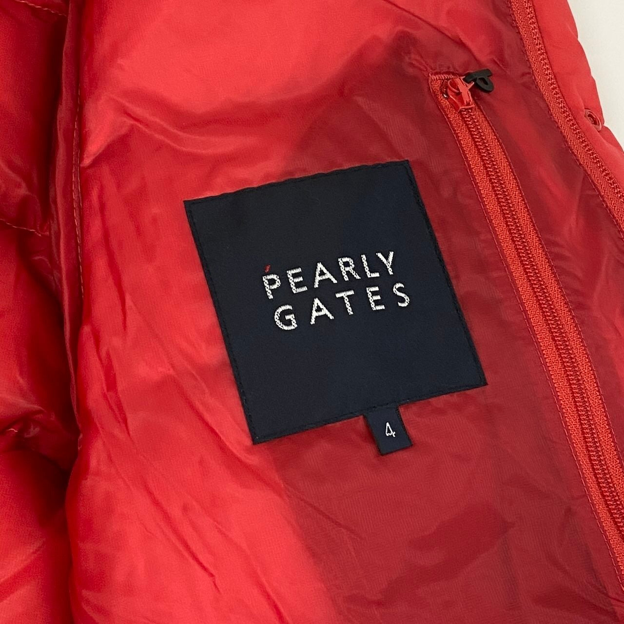 24e14 《美品》 PEARLY GATES パーリーゲイツ 3WAY ダウンジャケット ゴルフウェア サイズ4 レッド 袖・フード取外し可t18r