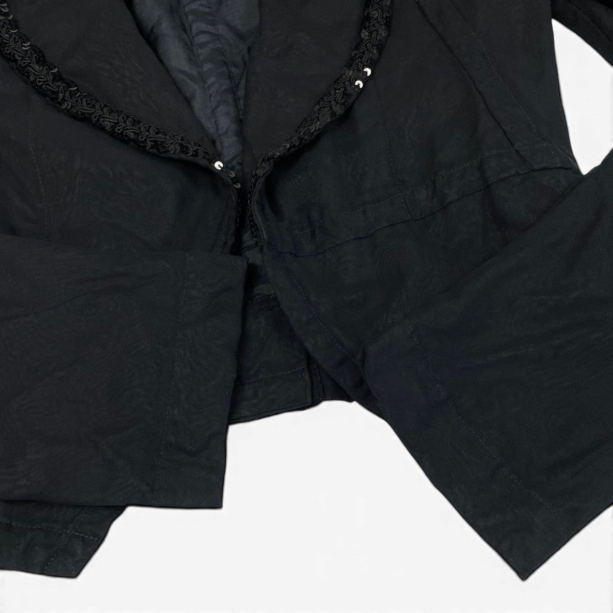 Ag23 COMME des GARCONS AD2005 クロップドジャケット スパンコール メッシュ Sサイズ ブラック ポリエステル100％ レディース 女性用ta2