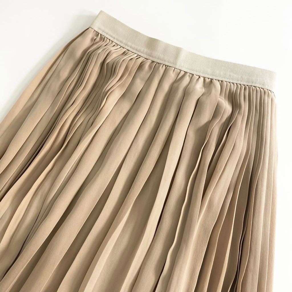 59i17 《美品》 Agnona アニオナ シルク100％ プリーツフレアスカート S ピンク PLEATS SKIRT イタリア製 ボトムス