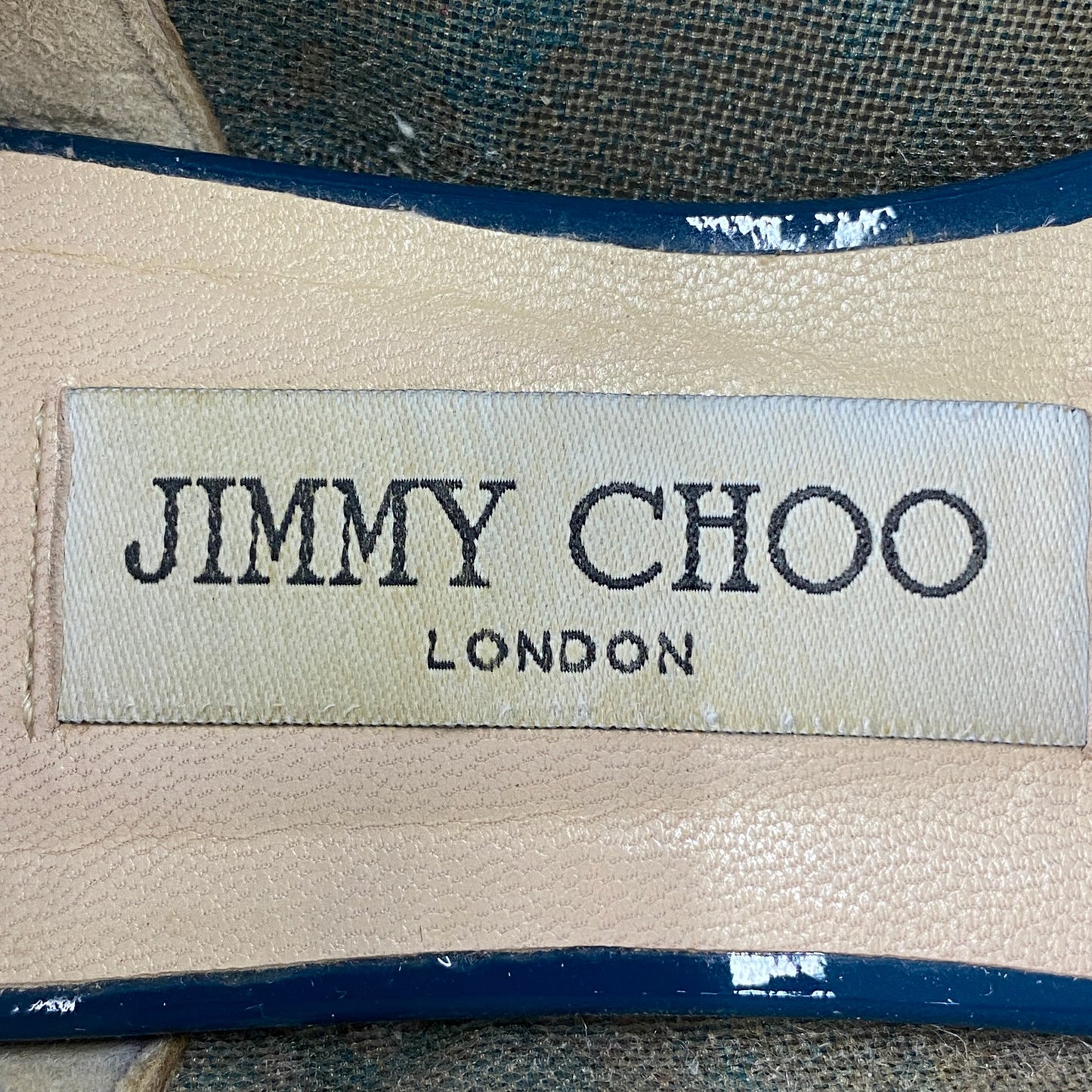 7a26 JIMMY CHOO ジミーチュウ イタリア製 ALINA アリーナ フラットパンプス バレエシューズ レース ポインテッドトゥ 36.5 ブルー MADE IN ITALY