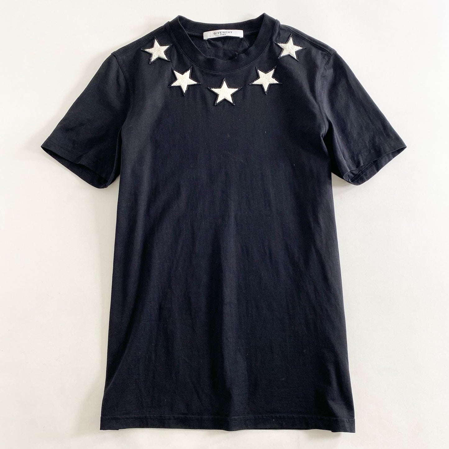 45L2《美品》GIVENCHY ジバンシー スターワッペン Tシャツ XS ブラック 星モチーフ カットソー Tee