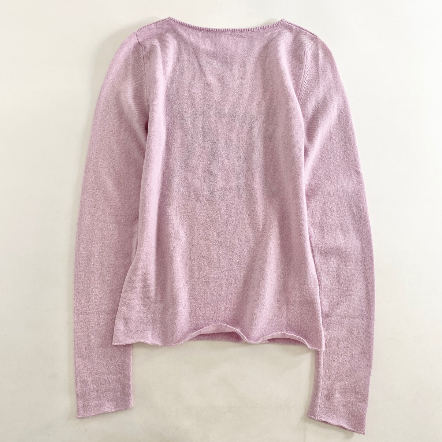 4L9《美品》lucien pellat-finet ルシアンぺラフィネ モンキーデザイン カシミヤニットトップ S ピンク cashmere100％ セーター スコットランド製