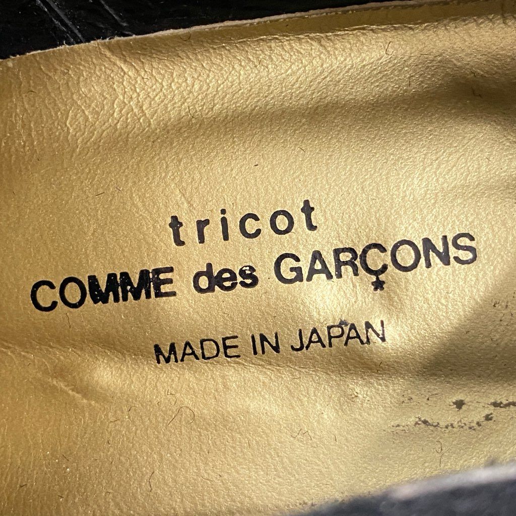 2c5 《美品》 tricot COMME des GARCONS トリコ コムデギャルソン ベロアドレスシューズ 22.5cm ブラック ベルベット 日本製