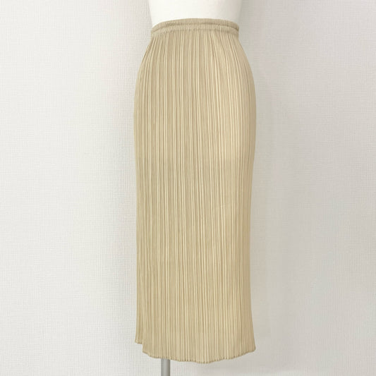 35c14 PLEATS PLEASE ISSEY MIYAKE プリーツプリーズ イッセイミヤケ 日本製 プリーツロングスカート PP04-JG613 1 ベージュ MADE IN JAPAN