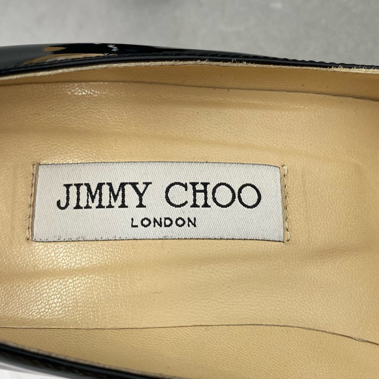 4c8 JIMMY CHOO ジミーチュウ イタリア製 ALEX ハイヒール パンプス シューズ 38 1/2 ブラック パテントレザー MADE IN ITALY