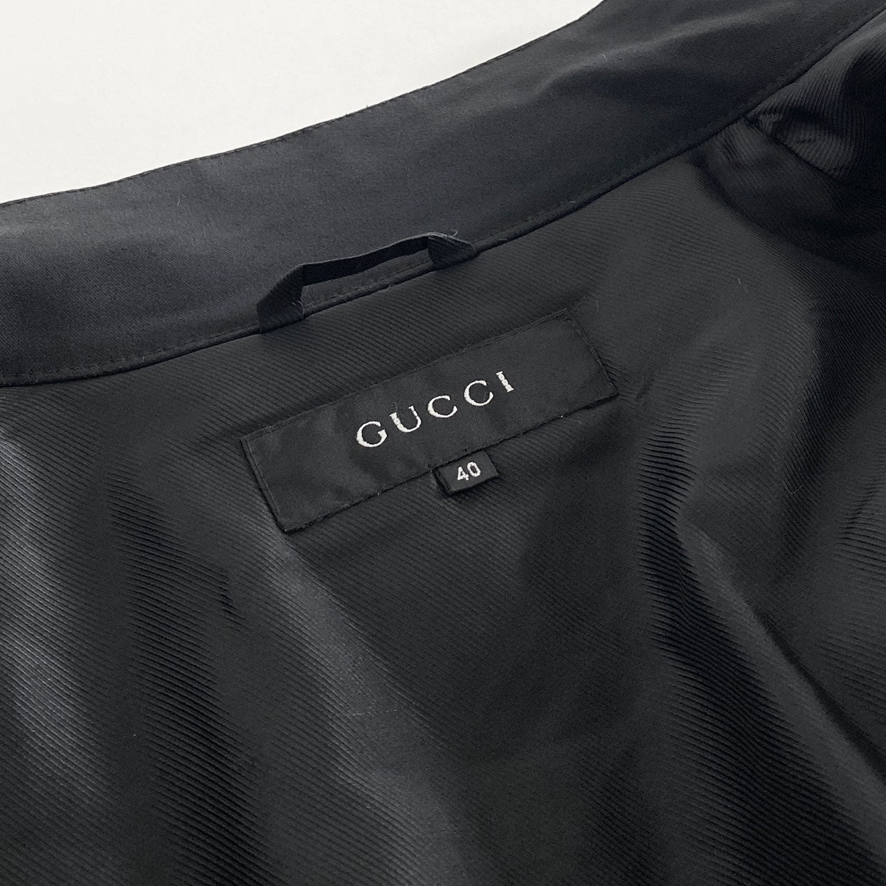 60L8《伊製》GUCCI グッチ 中綿コート ロングコート アウター  40(L相当)ブラック ロゴボタン レディース