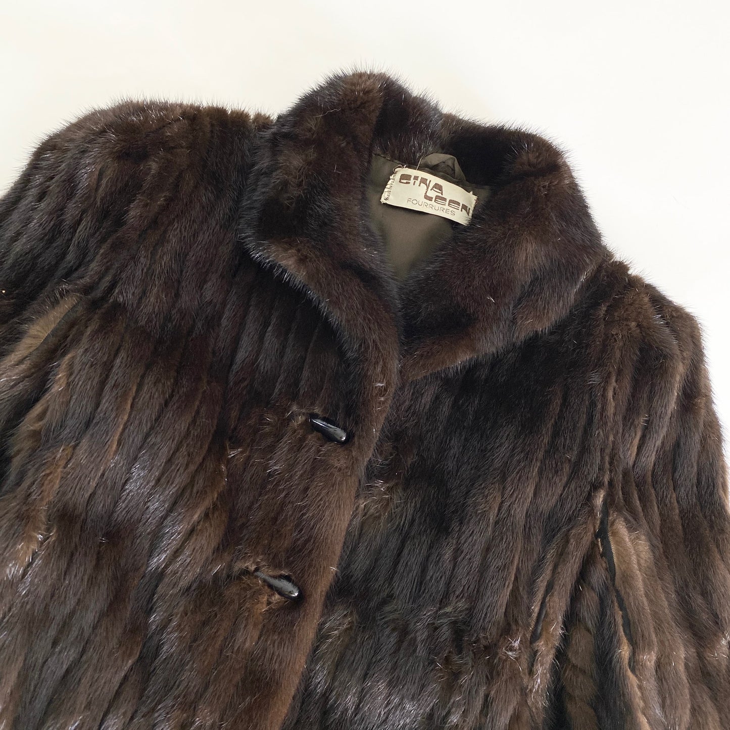 3L25《本毛皮》ミンクファー ミンクコート 毛皮コート M相当 ダークブラウン MINK FUR レディース