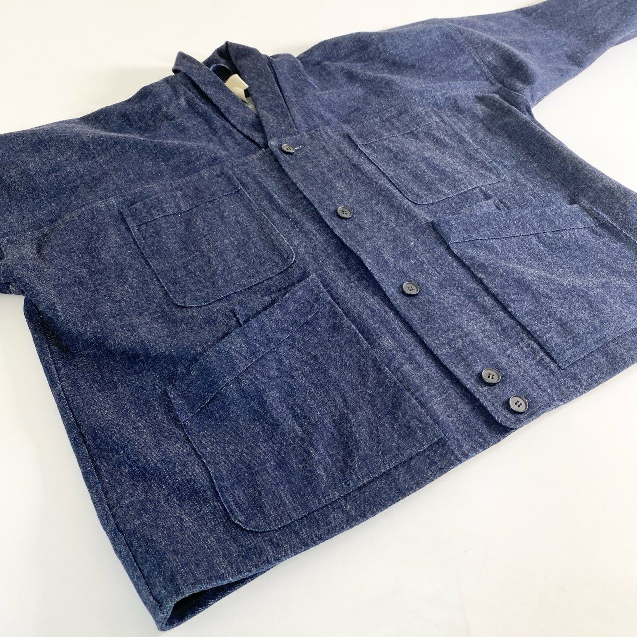 24c12 日本製 O PROJECT オープロジェクト SELVEDGE DENIM WORKWEAR JACKET デニム ワークジャケット Mサイズ インディゴブルー コットン MADE IN JAPAN