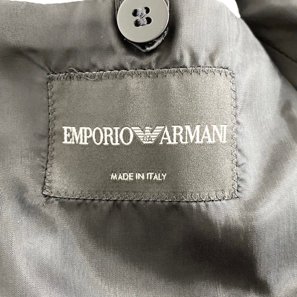 35j3 《美品》 EMPORIO ARMANI エンポリオアルマーニ 2B シングルテーラードジャケット ブレザー 56 ブラック スーツ フォーマル ビジネス