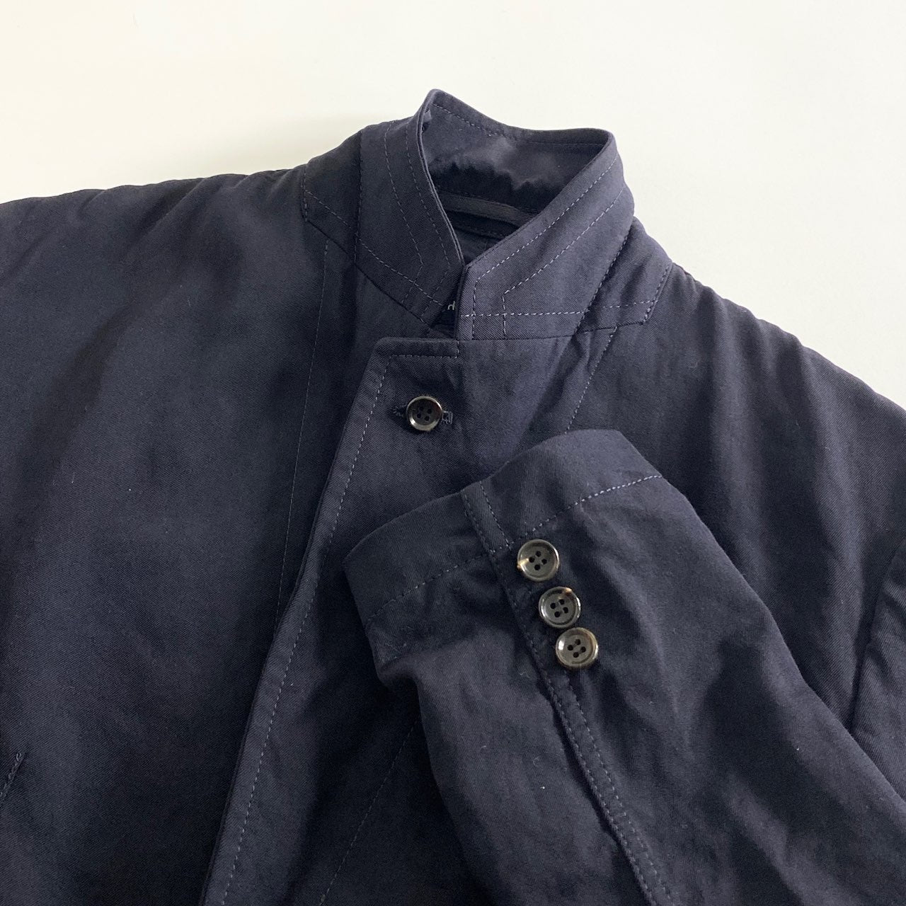 25a30 COMME des GARCONS HOMME コムデギャルソンオム 日本製 HB-J101 ウールギャバ 2Bテーラードジャケット ブレザー AD2018 XSサイズ ネイビー ウール MADE IN JAPAN