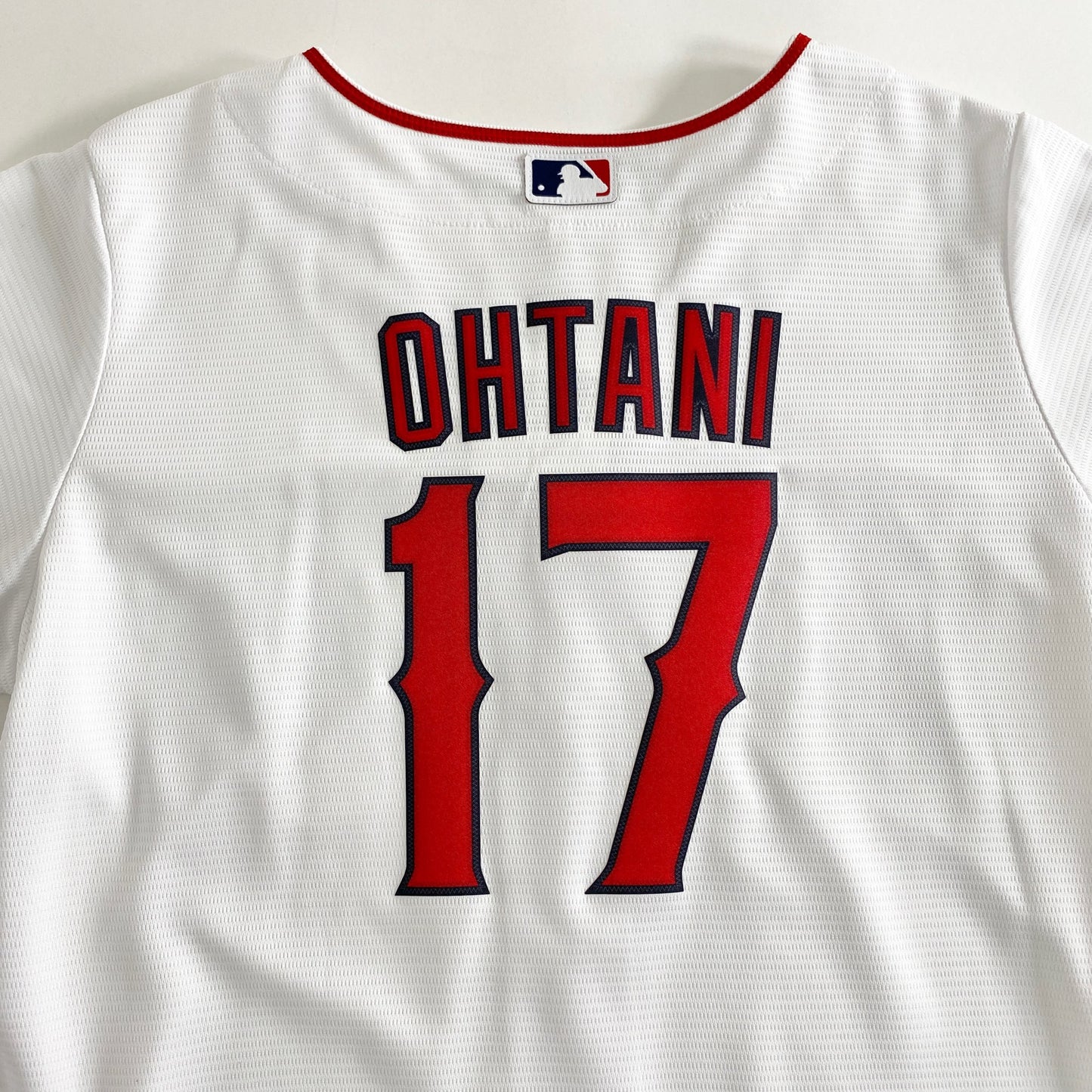 27L14《美品》NIKE ナイキ 大谷翔平 MLB オフィシャルレプリカシャツ LOS ANGELES ANGELS サイズL ホワイト メジャーリーグ OHTANI SHOHEI