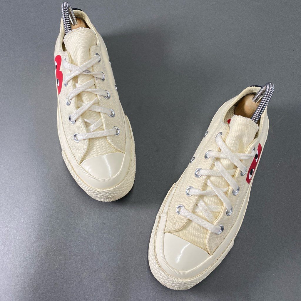 4b24 CONVERSE×PLAY COMME des GARCONS コンバース プレイコムデギャルソン ローカットスニーカー チャックテイラー 22 クリーム コットン シューズ 靴