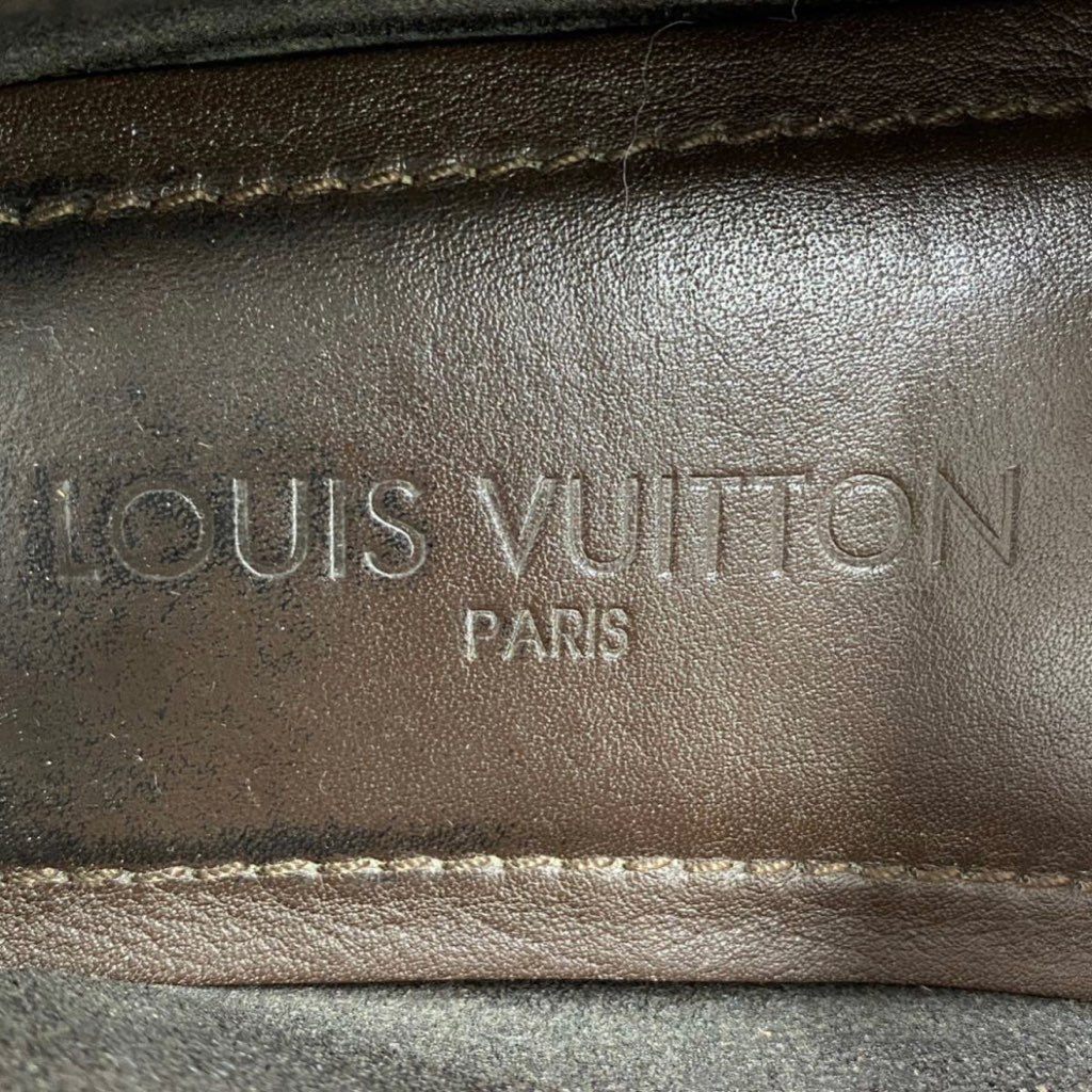 4j22 イタリア製☆ LOUIS VUITTON ルイヴィトン ローファー ドライビングシューズ スリッポン レザー 34 TD1002 レディース 女性用