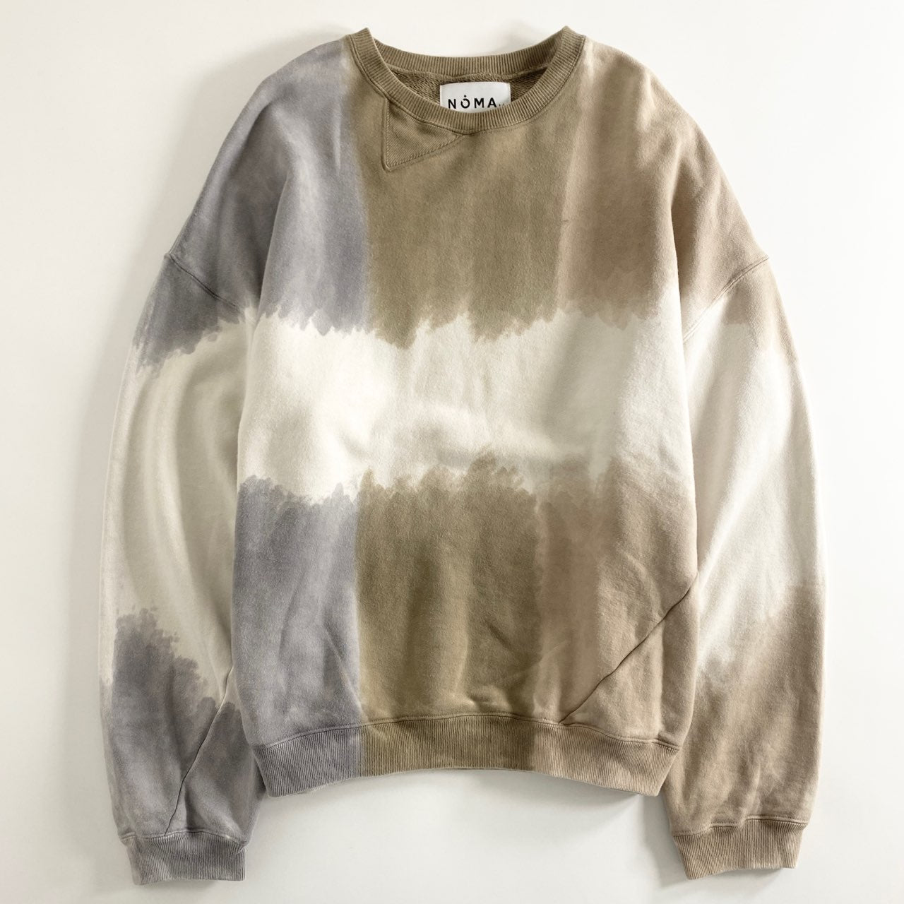 24M5 《美品》 NOMA t.d. ノーマティーディー Twist 3dye Sweat タイダイスウェットトップ サイズ3 ベージュ トレーナー 染め