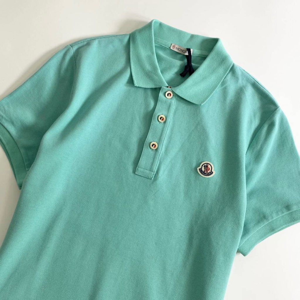 7e19-20 タグ付☆MONCLER モンクレール ロゴワッペンポロシャツ サイズＳ ミントグリーン MAGLIA POLO MANICA マリアポロマニカ 半袖 春夏