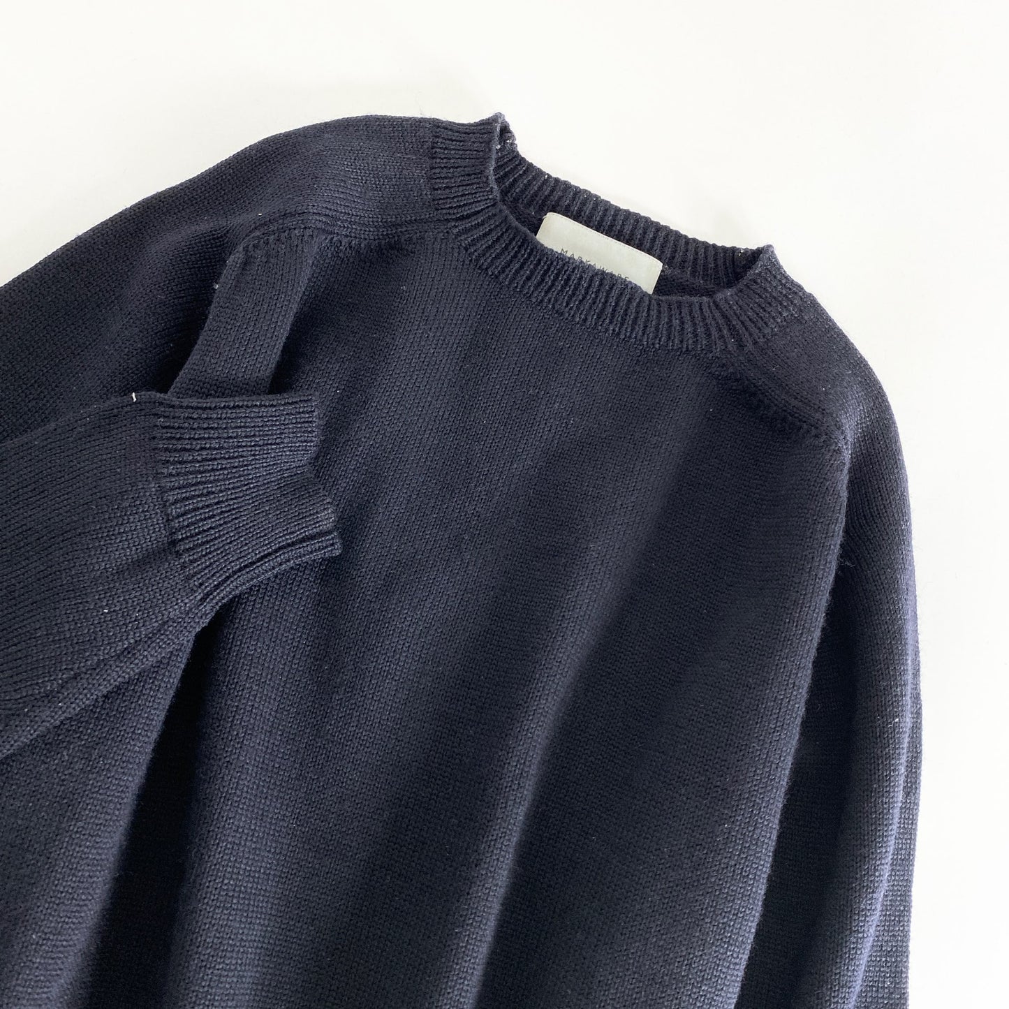 27L14 MARKAWARE マーカウェア ウールニットトップ 1 ブラック セーター 秋冬 ラグラン 長袖 WOOL KNIT SWEATER