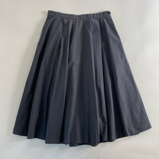 49c6 MARGARET HOWELL マーガレットハウエル フレアスカート 1 グレー 日本製 ポケット有 ボトムス コットン COTTON SKIRT