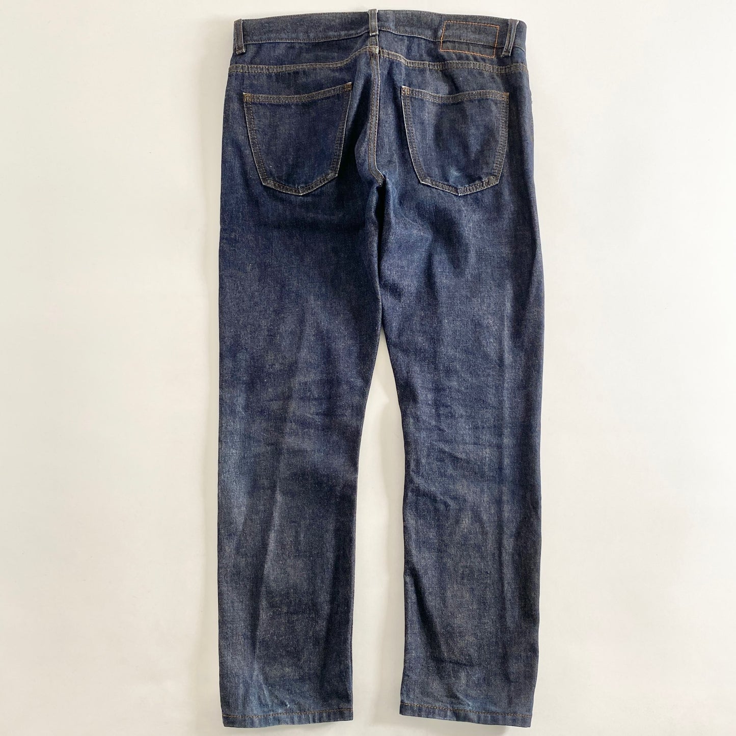 3L14 フランス製☆HERMES エルメス セリエボタン デニムパンツ 40 インディゴ ジーンズ DENIM PANTS セルビッチ オレンジ