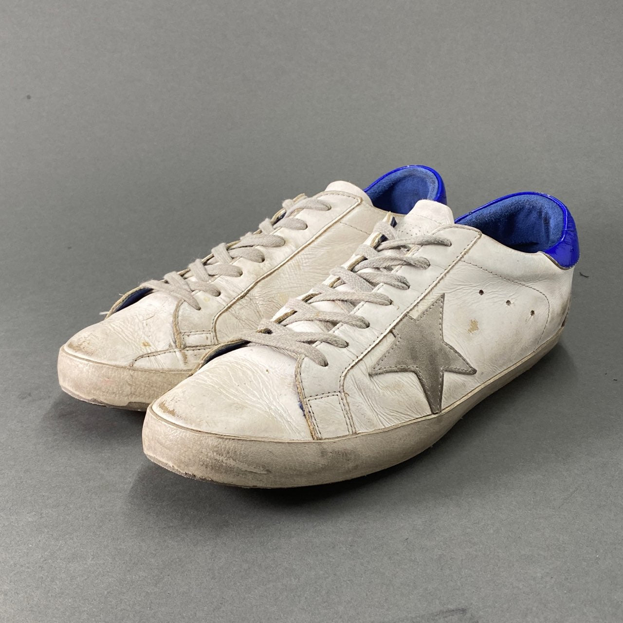 1L10 イタリア製 GOLDEN GOOSE ゴールデングース SUPERSTAR スーパースター ローカットスニーカー 43(27cm相当) ホワイト ブルー レザー スニーカー