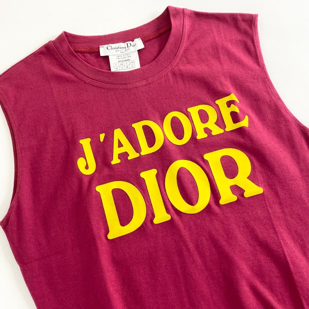 45b11 《美品》 Christian Dior クリスチャン ディオール J'Adore Dior Ombre Sleeveless Top ジャドール タンクトップ 40 ピンク カットソー イタリア製