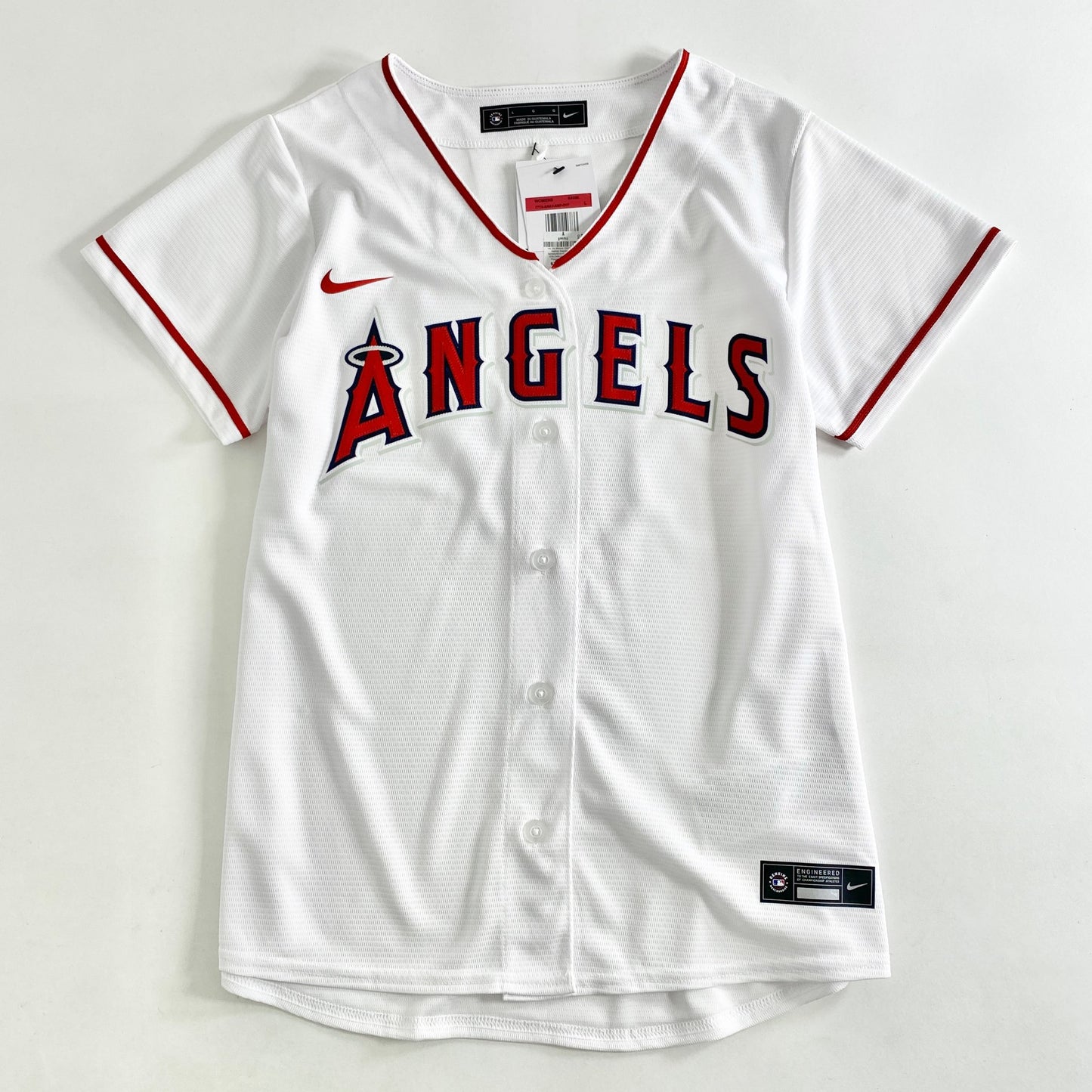 27L14《美品》NIKE ナイキ 大谷翔平 MLB オフィシャルレプリカシャツ LOS ANGELES ANGELS サイズL ホワイト メジャーリーグ OHTANI SHOHEI