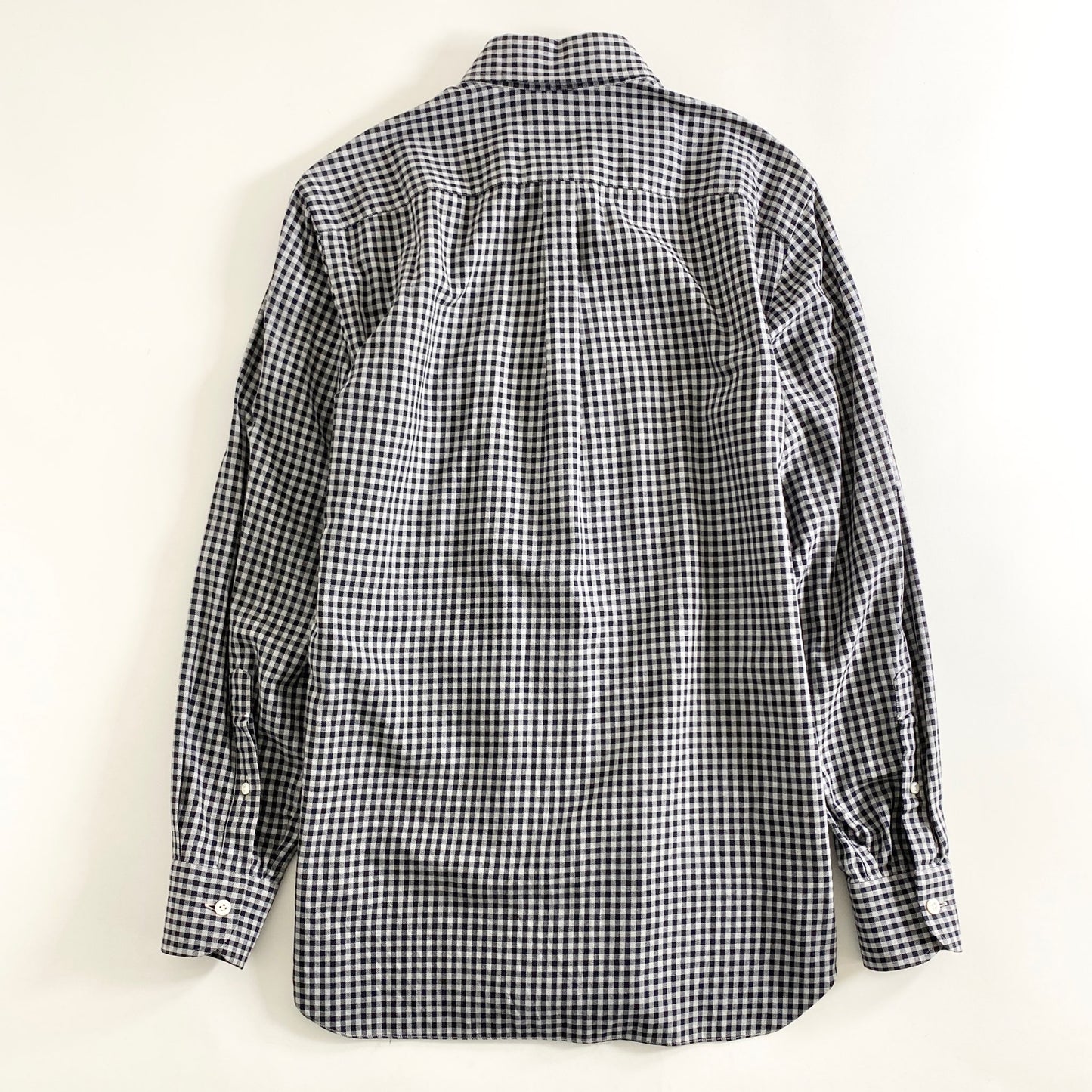 31a28 Errico Formicola エリッコフォルミコラ チェック柄 ボタンダウンシャツ B.D SHIRT M ブラック グレー イタリア製 UNITED ARROWS