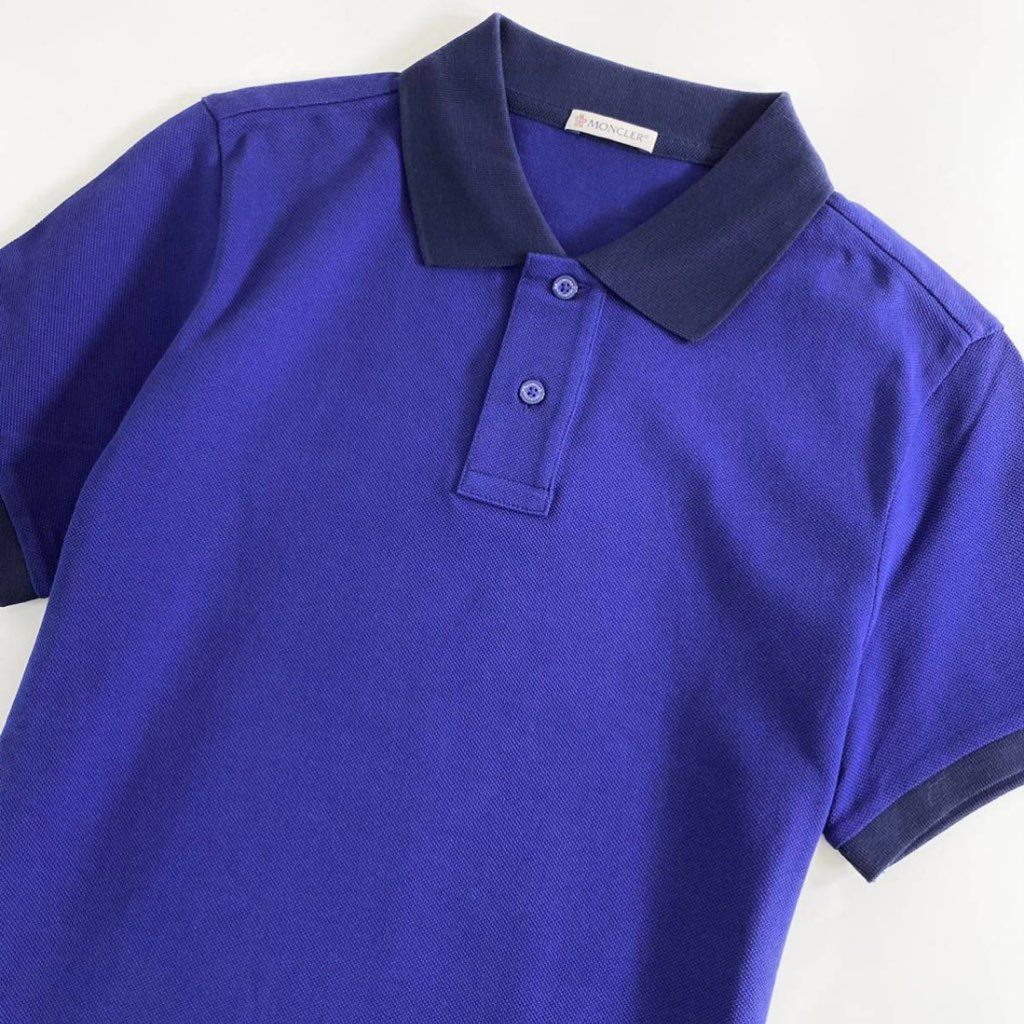 6e19-4 未使用タグ付☆MONCLER モンクレール ロゴワッペンポロシャツ サイズS ネイビー MAGLIA POLO MANICA C マリアポロマニカ メンズ