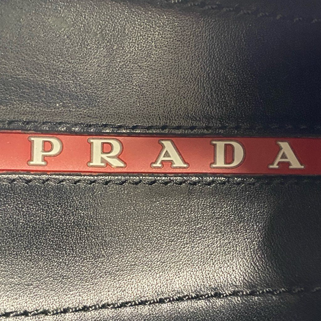 6c5 PRADA SPORTS プラダスポーツ ローカットスニーカー ベルクロストラップ テープ 9 ブラック メンズ レザーコンビ