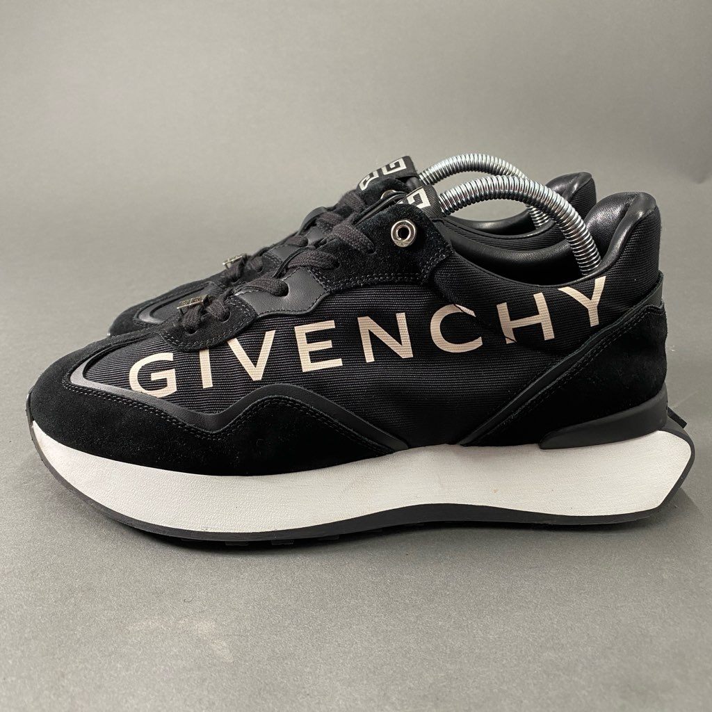 3b29 GIVENCHY ジバンシー 22年モデル GIV Runner sneakers ランナースニーカー 41 ブラック レザー シューズ