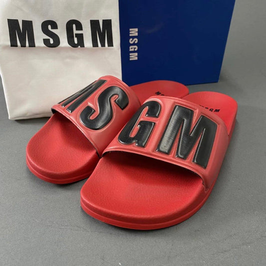 1j14 《未使用保管品》 MSGM エムエスジーエム プールサンダル ビーチサンダル シャワー 41 レッド スリッパ シューズ イタリア製 箱等付属