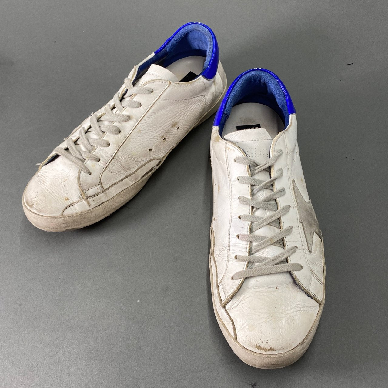 1L10 イタリア製 GOLDEN GOOSE ゴールデングース SUPERSTAR スーパースター ローカットスニーカー 43(27cm相当) ホワイト ブルー レザー スニーカー